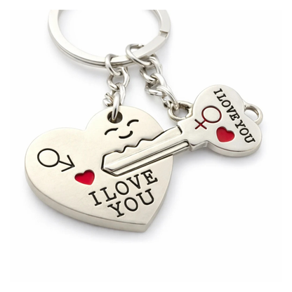 Valentines Day Gift Key Ring Heart I Love You Couples Key Chain Ring Keyring Pendant Tag Charm