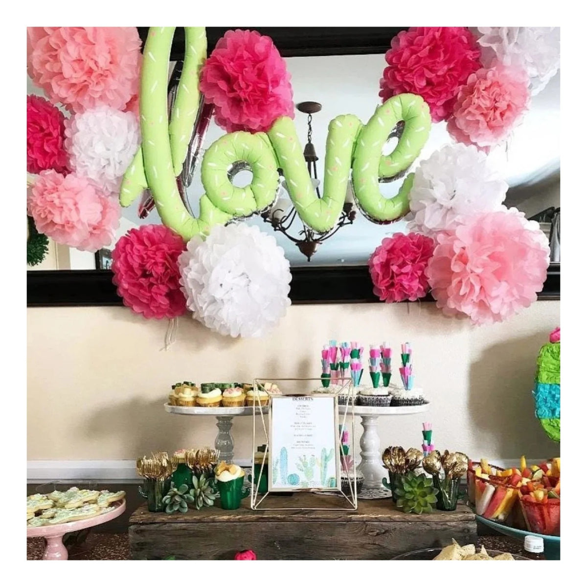 5pcs 6"-10" Tissue Paper Wedding Baby Shower Birthday Party Pom Poms