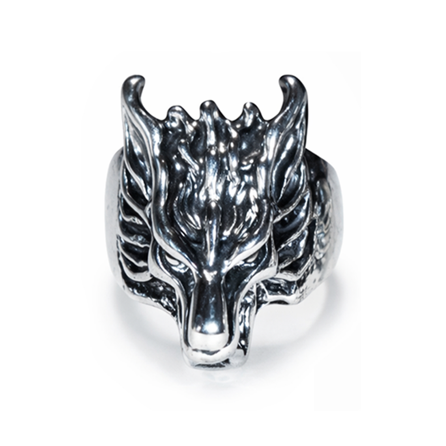 Wolf Head Ring Devil Rings Black Silver Colour | Asia Sell