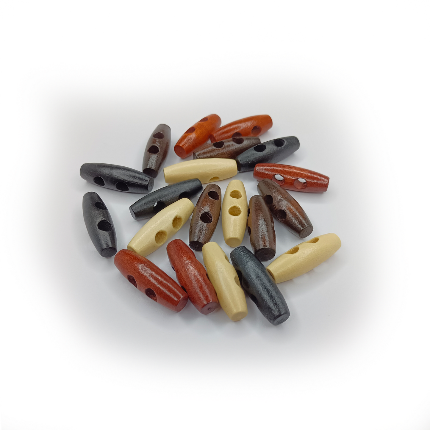 4pcs / 20pcs Wood Sewing Horn Toggle Buttons Hat String Cord Pull Cloth Accessories 2 Holes