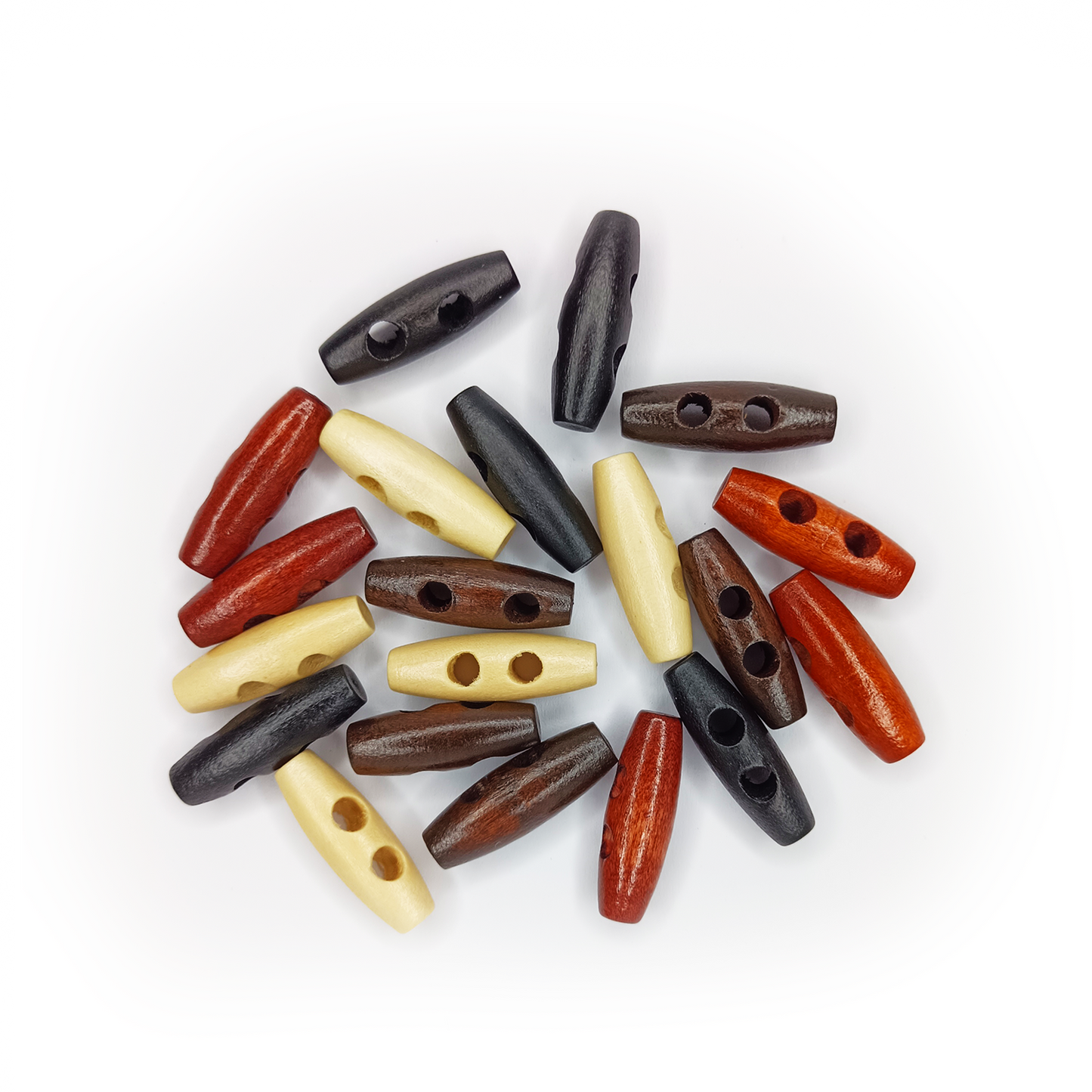 4pcs / 20pcs Wood Sewing Horn Toggle Buttons Hat String Cord Pull Cloth Accessories 2 Holes