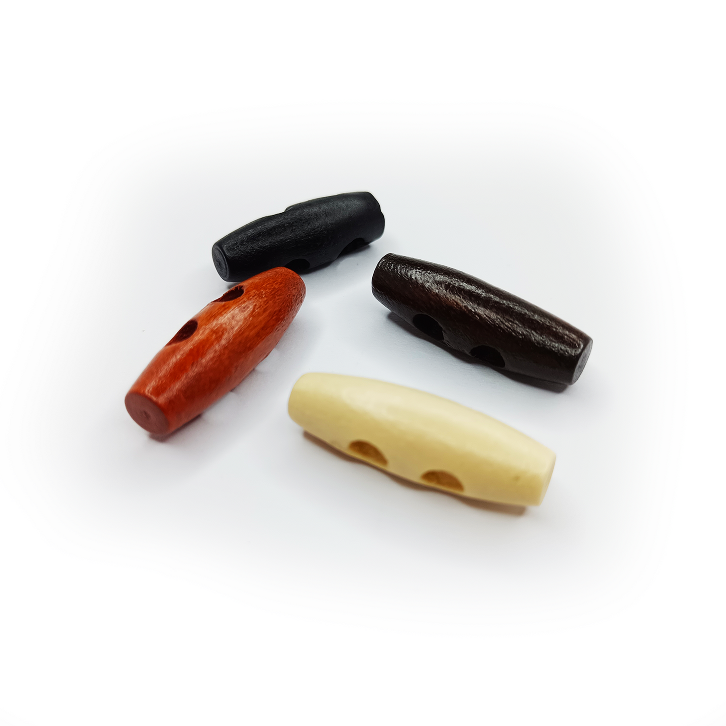 4pcs / 20pcs Wood Sewing Horn Toggle Buttons Hat String Cord Pull Cloth Accessories 2 Holes