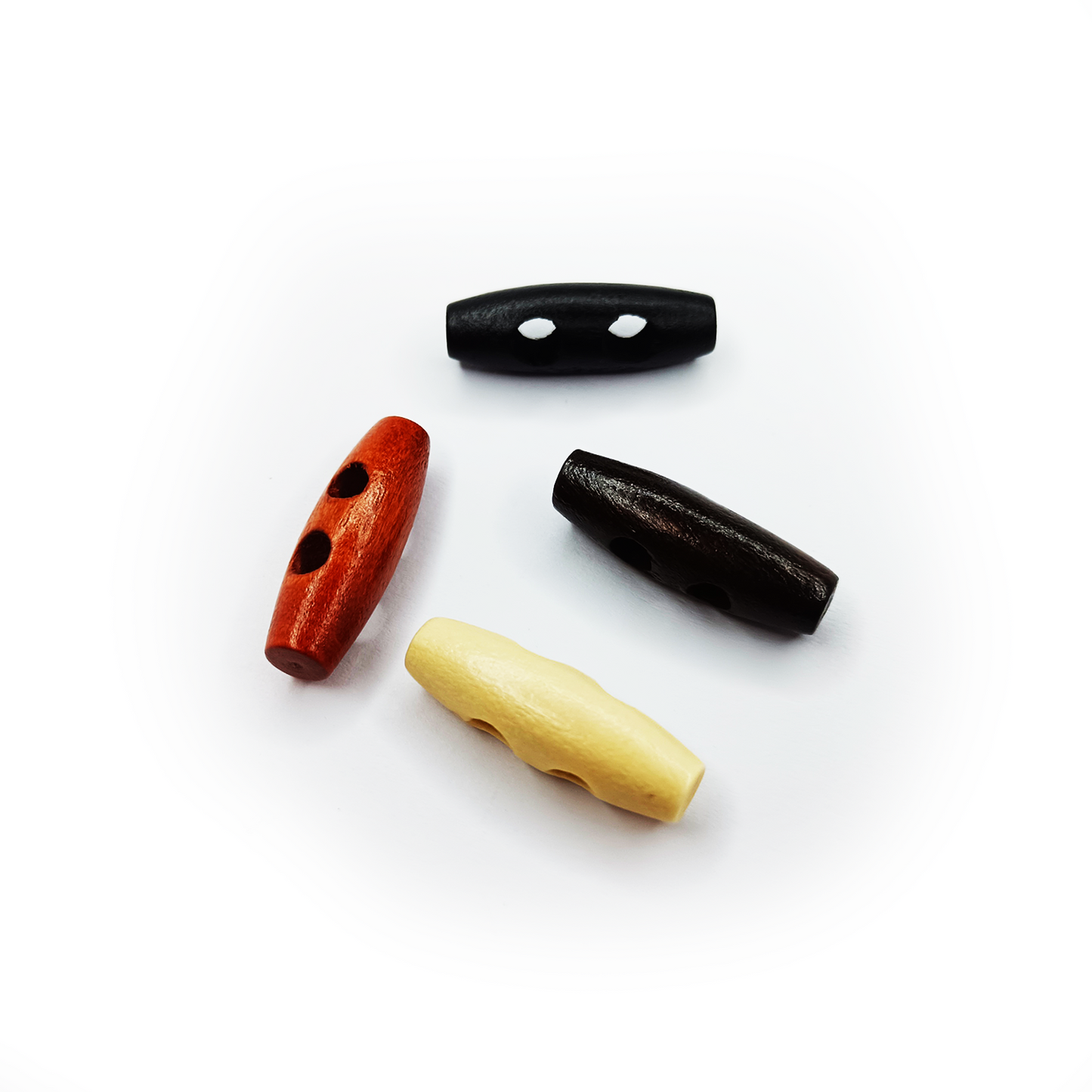 4pcs / 20pcs Wood Sewing Horn Toggle Buttons Hat String Cord Pull Cloth Accessories 2 Holes