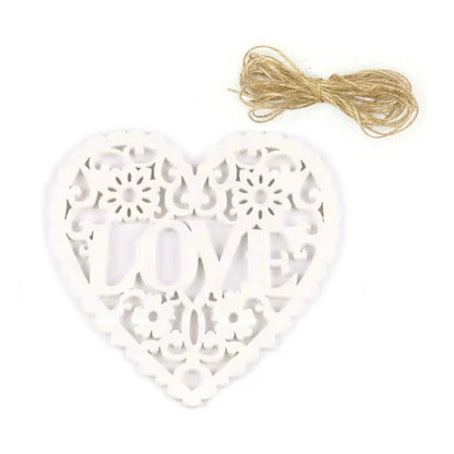 5/10pcs Wooden Hearts Painted Laser Cut Wooden Forms Love Theme 80mm Crafts Decorations