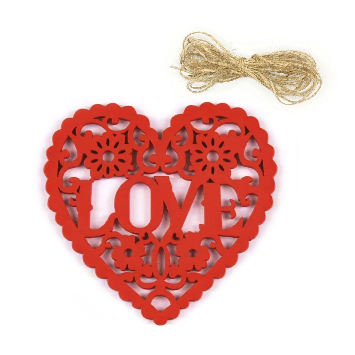 5/10pcs Wooden Hearts Painted Laser Cut Wooden Forms Love Theme 80mm Crafts Decorations