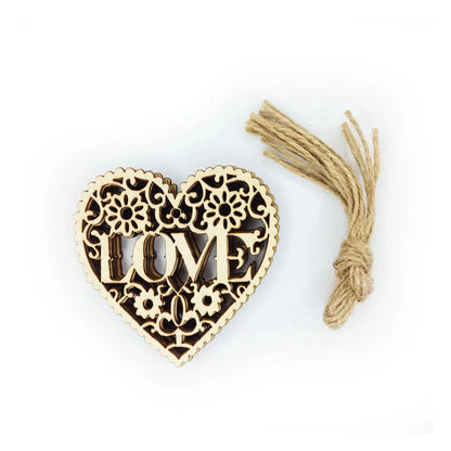 5/10pcs Wooden Hearts Painted Laser Cut Wooden Forms Love Theme 80mm Crafts Decorations