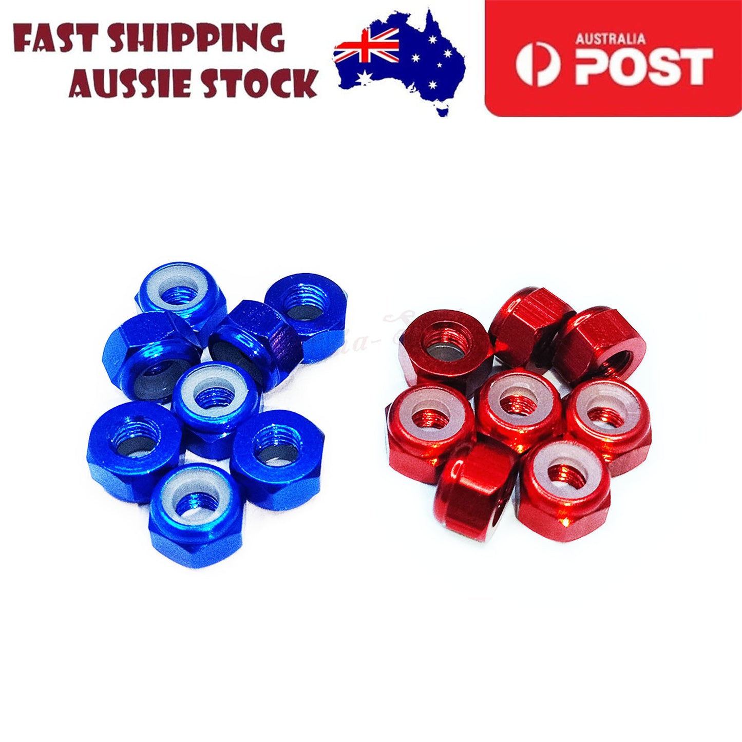 4/8/16pcs 3mm Aluminium Hex Nut with Plastic Insert Anti-Slip CNC