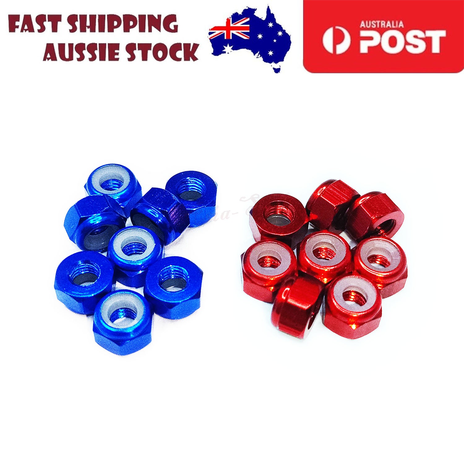 4/8/16pcs 3mm Aluminium Hex Nut with Plastic Insert Anti-Slip CNC