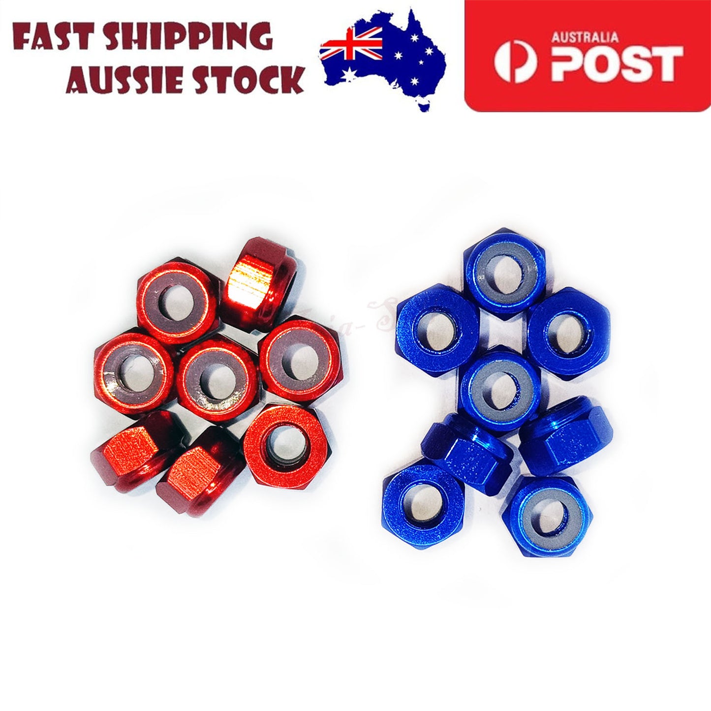 4/8/16pcs 3mm Aluminium Hex Nut with Plastic Insert Anti-Slip CNC
