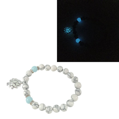 Bracelet Yoga Healing Luminous Glow In The Dark Bracelet Lotus Charm Beads Bracelet for Men Women Prayer Buddhism - Blue - Asia Sell