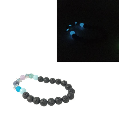 Bracelet Yoga Healing Luminous Glow In The Dark Bracelet Lotus Charm Beads Bracelet for Men Women Prayer Buddhism - Blue Stars - Asia Sell