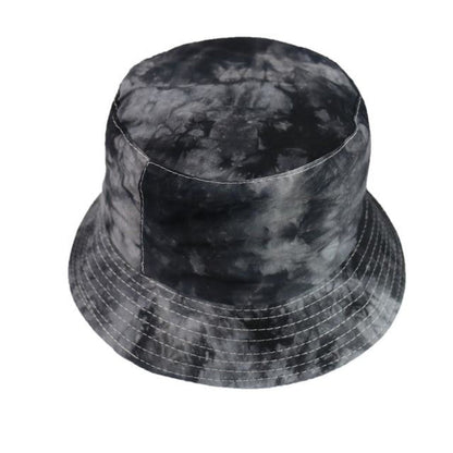 Bucket Hat Black White Cow Pattern Colourful Checkerboard Checked Colourful Fisherman Caps - Black Tie Dye - Asia Sell