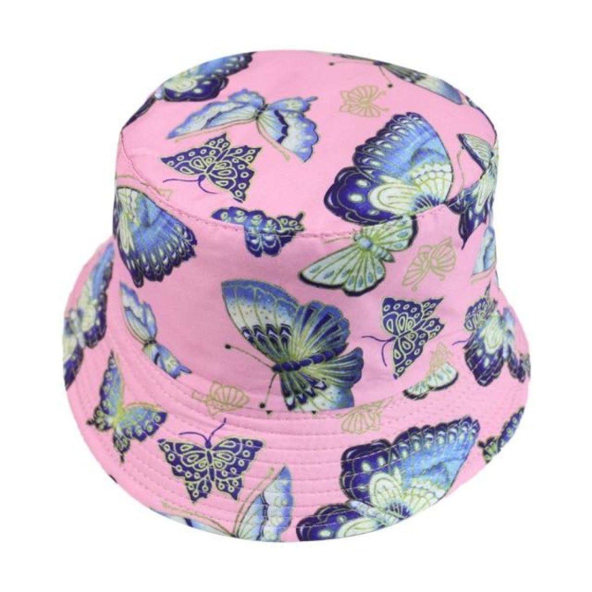 Bucket Hat Black White Cow Pattern Colourful Checkerboard Checked Colourful Fisherman Caps - Butterfly - Asia Sell