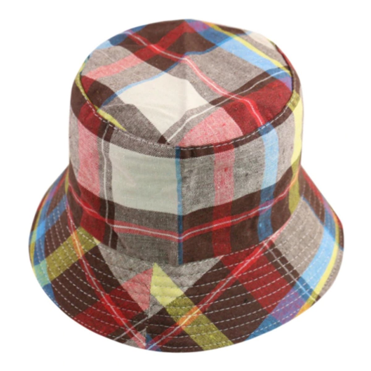 Bucket Hat Black White Cow Pattern Colourful Checkerboard Checked Colourful Fisherman Caps - Colourful 3 - Asia Sell