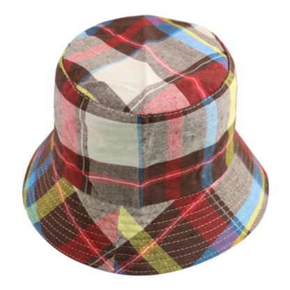 Bucket Hat Black White Cow Pattern Colourful Checkerboard Checked Colourful Fisherman Caps - Colourful 3 - Asia Sell