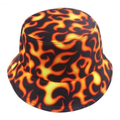 Bucket Hat Black White Cow Pattern Colourful Checkerboard Checked Colourful Fisherman Caps - Flame - Asia Sell