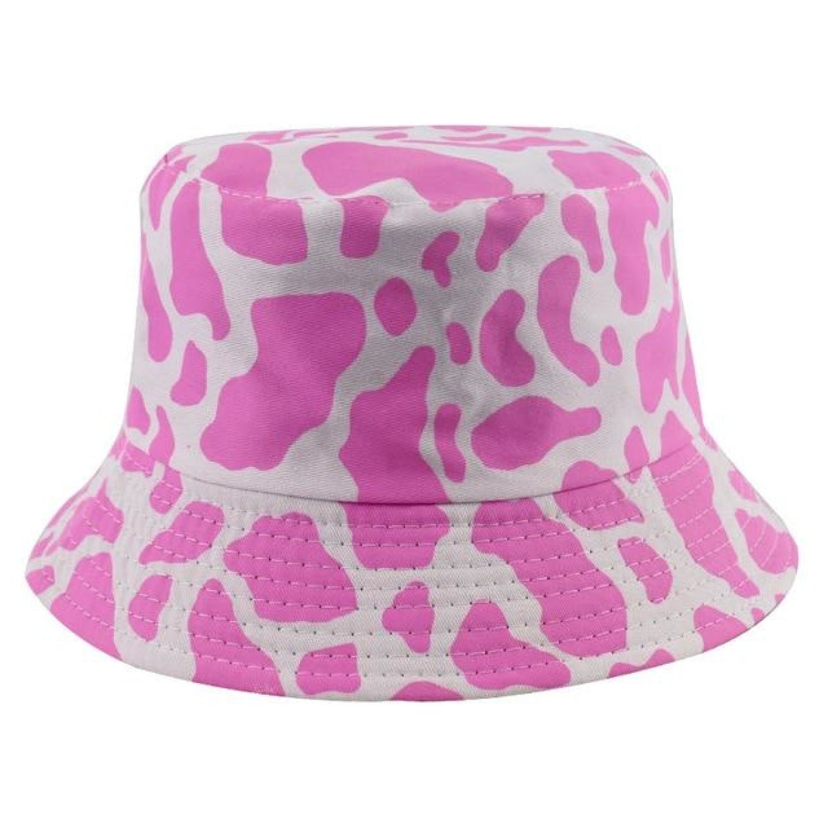 Bucket Hat Black White Cow Pattern Colourful Checkerboard Checked Colourful Fisherman Caps - Pink Cow - Asia Sell