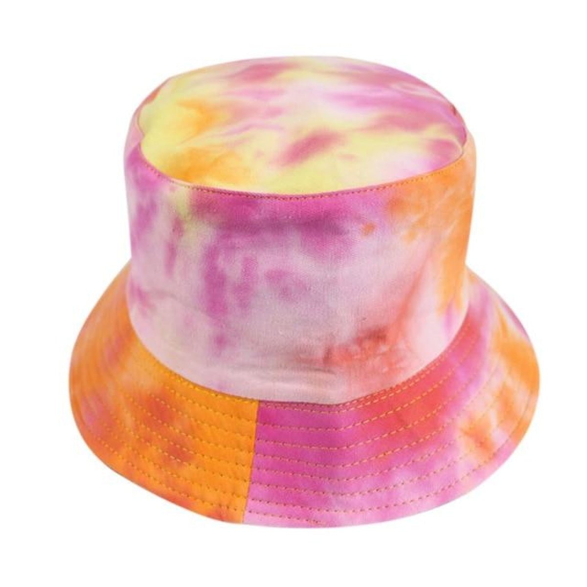 Bucket Hat Black White Cow Pattern Colourful Checkerboard Checked Colourful Fisherman Caps - Pink Tie Dye - Asia Sell