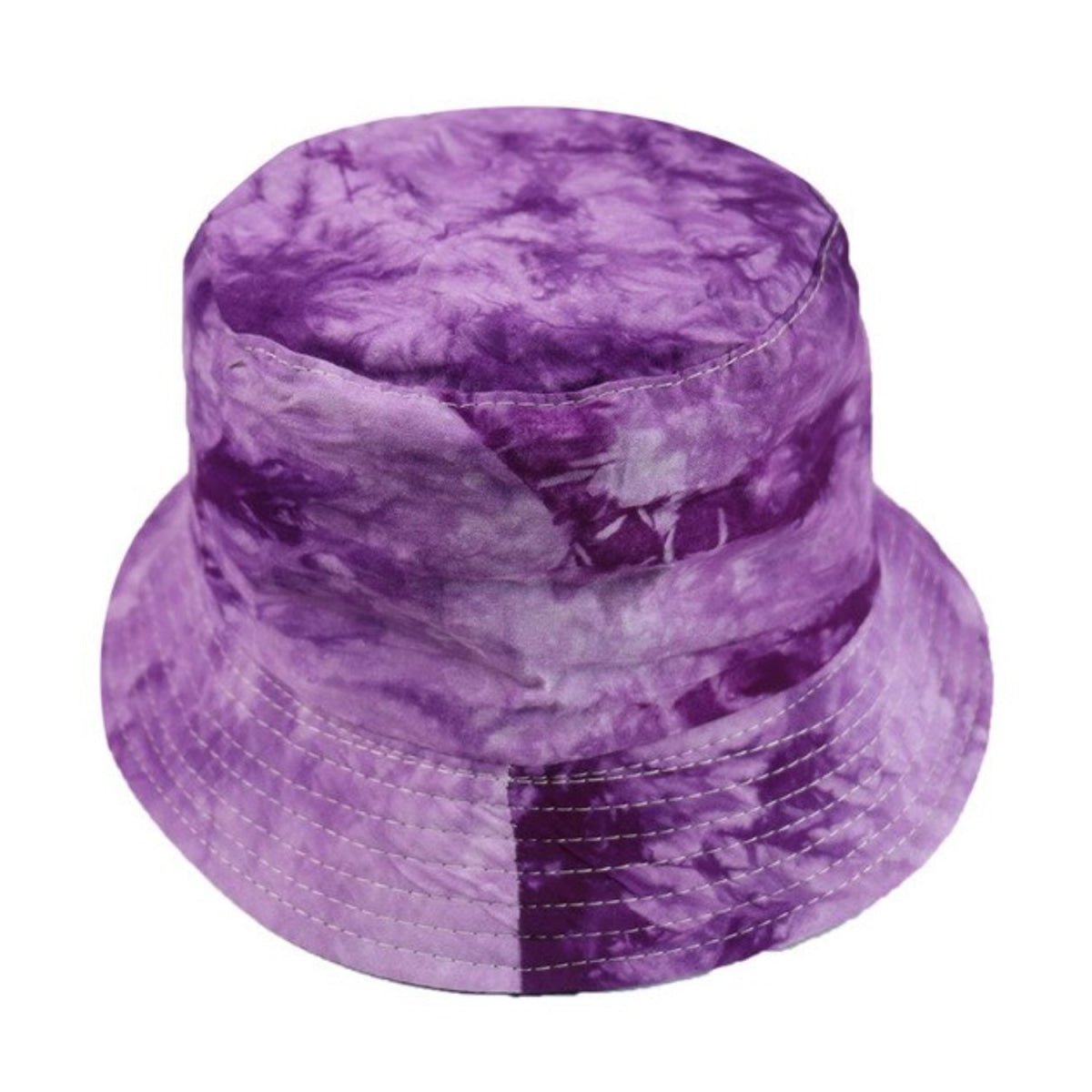 Bucket Hat Black White Cow Pattern Colourful Checkerboard Checked Colourful Fisherman Caps - Purple - Asia Sell