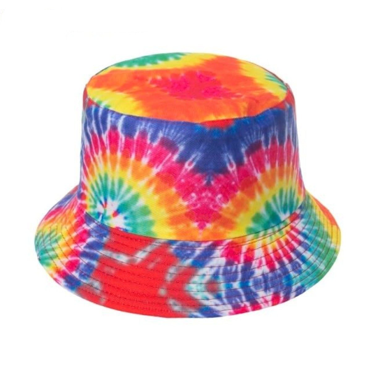 Bucket Hat Black White Cow Pattern Colourful Checkerboard Checked Colourful Fisherman Caps - tie dye 1 - Asia Sell