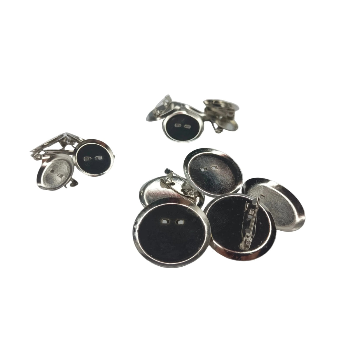 Cabochon Holders Safety Pin Backing 15 pieces 20mm-30mm OD Brooch Pins