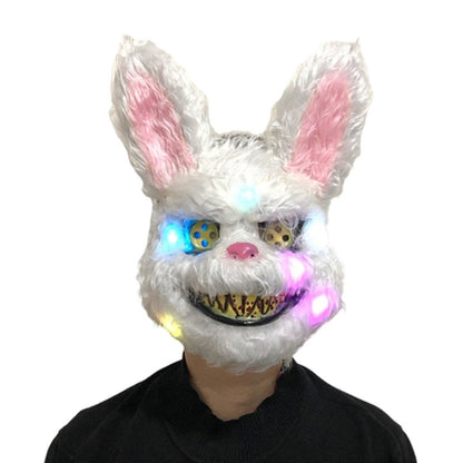 Clown Wolf Teddy Rabbit Animal Mask Horror Scary Halloween Full Face Costume Party - Rabbit w/LEDs - Asia Sell