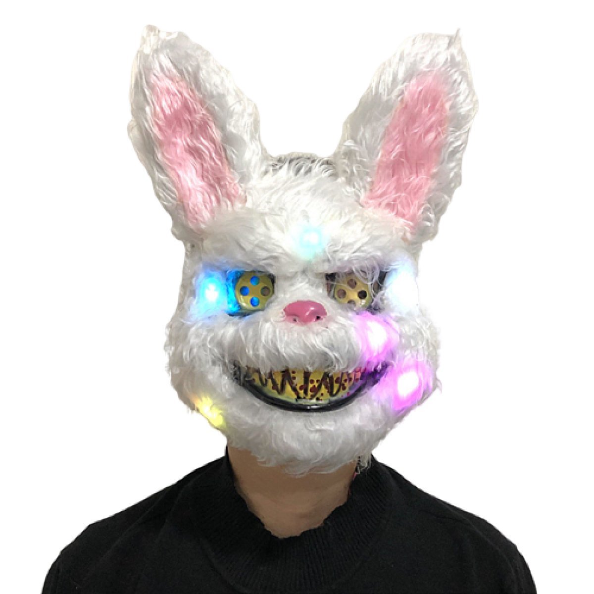 Clown Wolf Teddy Rabbit Animal Mask Horror Scary Halloween Full Face Costume Party - Rabbit w/LEDs - Asia Sell