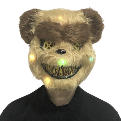 Clown Wolf Teddy Rabbit Animal Mask Horror Scary Halloween Full Face Costume Party - Teddy Bear with LEDs - Asia Sell