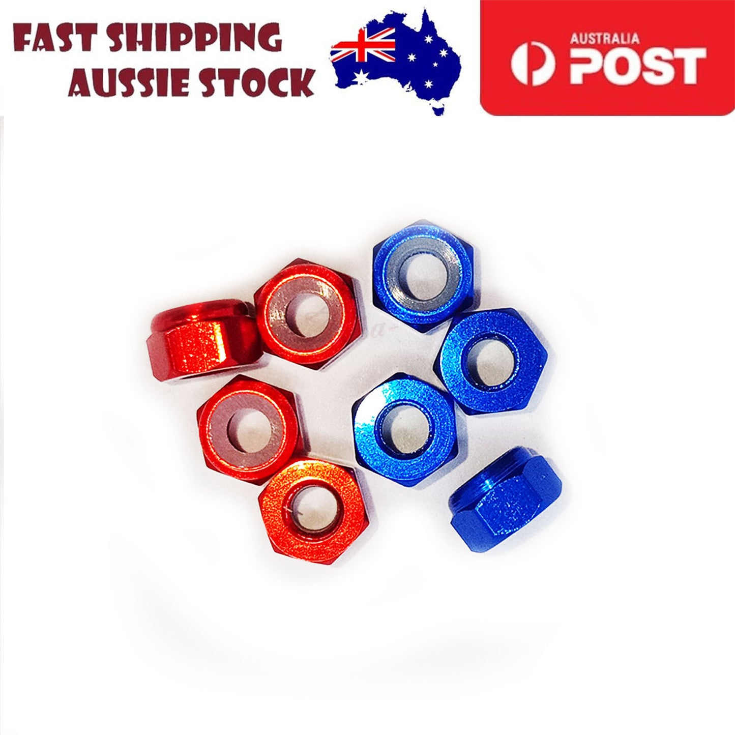 4/8/16pcs 3mm Aluminium Hex Nut with Plastic Insert Anti-Slip CNC