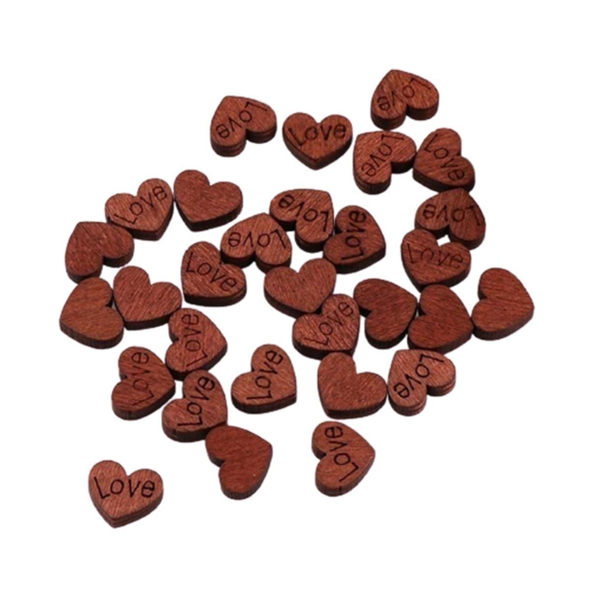 Dark Brown 10x12mm Wooden Love Hearts Confetti Table Decoration Wood Table Scatter Wedding - - Asia Sell