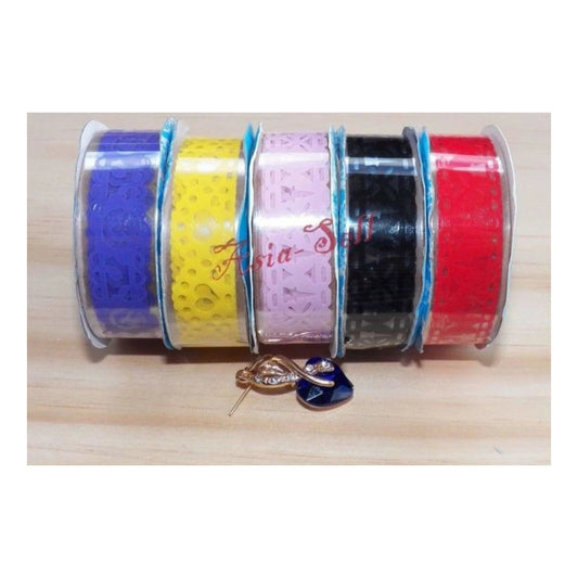 Decorative Sticky Tape Lace Roll Purple Red Black Yellow Washi Adhesive Wedding Craft - Purple - Asia Sell