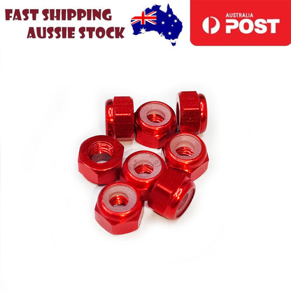 4/8/16pcs 3mm Aluminium Hex Nut with Plastic Insert Anti-Slip CNC
