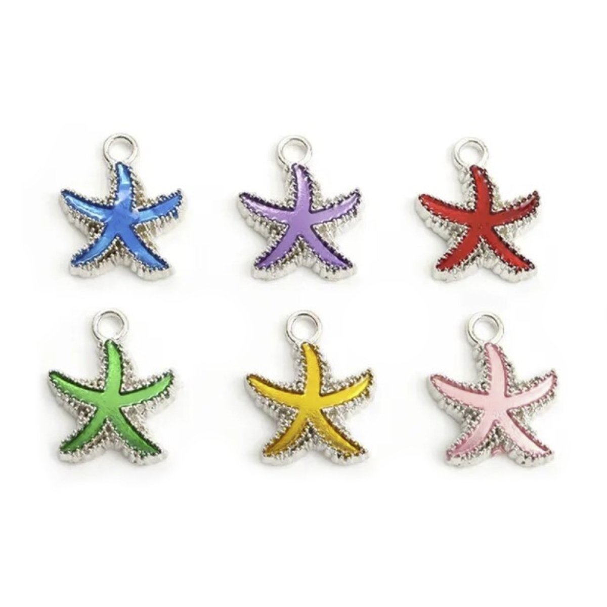 Enamel Charms Heart Sunflower Starfish Strawberry Butterfly Pendant Loop DIY Jewellery Making Bracelet Necklace - Starfish - Asia Sell