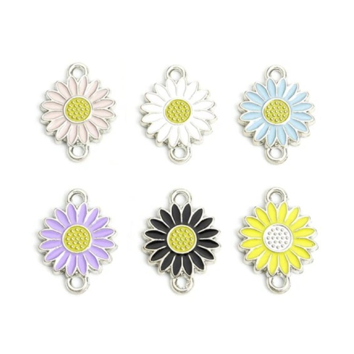 Enamel Charms Heart Sunflower Starfish Strawberry Butterfly Pendant Loop DIY Jewellery Making Bracelet Necklace - Sunflowers - Asia Sell