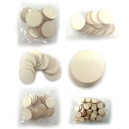 Flat Circles Wooden Crafts For DIY Scrapbook Natural Wooden Ornaments Handicraft 10/20/30/40/50/60/80/100mm - 10mm 100pcs - Asia Sell