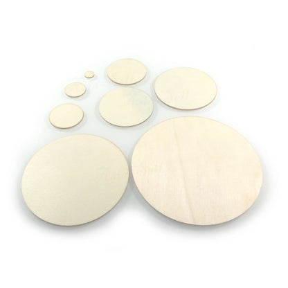 Flat Circles Wooden Crafts For DIY Scrapbook Natural Wooden Ornaments Handicraft 10/20/30/40/50/60/80/100mm - 10mm 100pcs - Asia Sell