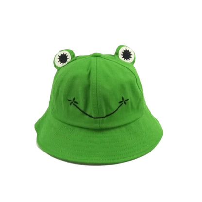 Frog Hat Floppy Hat Female Sunhat Drawstring Adjustable Kid's Bucket Hat - Large Green - Asia Sell
