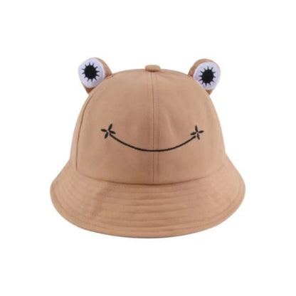 Frog Hat Floppy Hat Female Sunhat Drawstring Adjustable Kid's Bucket Hat - Large Khaki Brown - Asia Sell