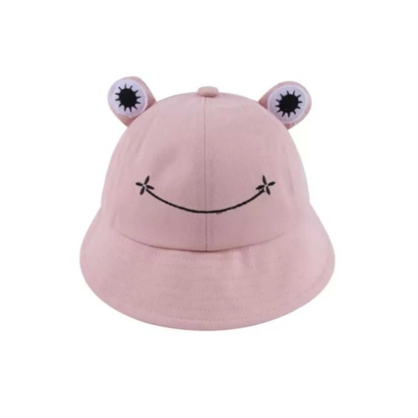 Frog Hat Floppy Hat Female Sunhat Drawstring Adjustable Kid's Bucket Hat - Large Musk Pink - Asia Sell