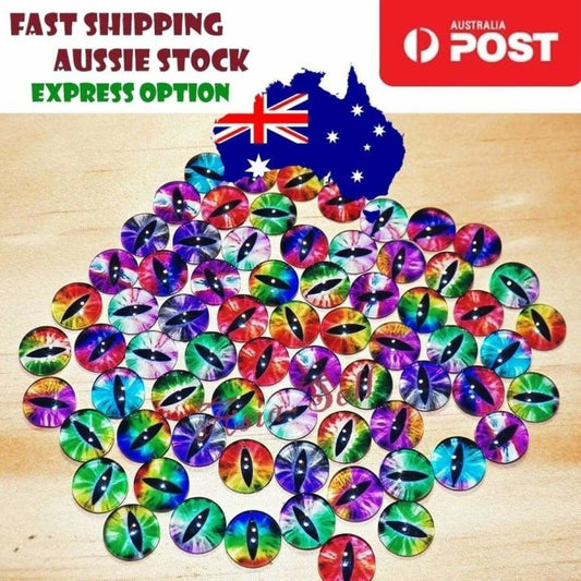 Glass Cat Doll Eyes DIY Crafts Rainbow Tiger Cat Doll Parts 8mm 20mm 25mm 30mm DIY - 8mm 50pcs - Asia Sell