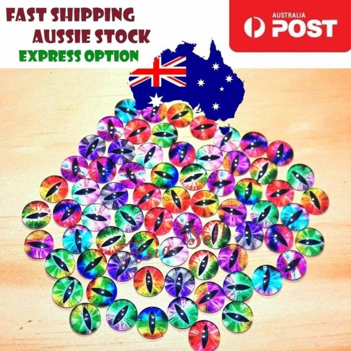 Glass Cat Doll Eyes DIY Crafts Rainbow Tiger Cat Doll Parts 8mm 20mm 25mm 30mm DIY - 8mm 50pcs - Asia Sell