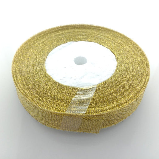 Gold 15mm Ribbon 22m Wedding Christmas Decoration Floral Flower Gift Wrapping Craft - - Asia Sell