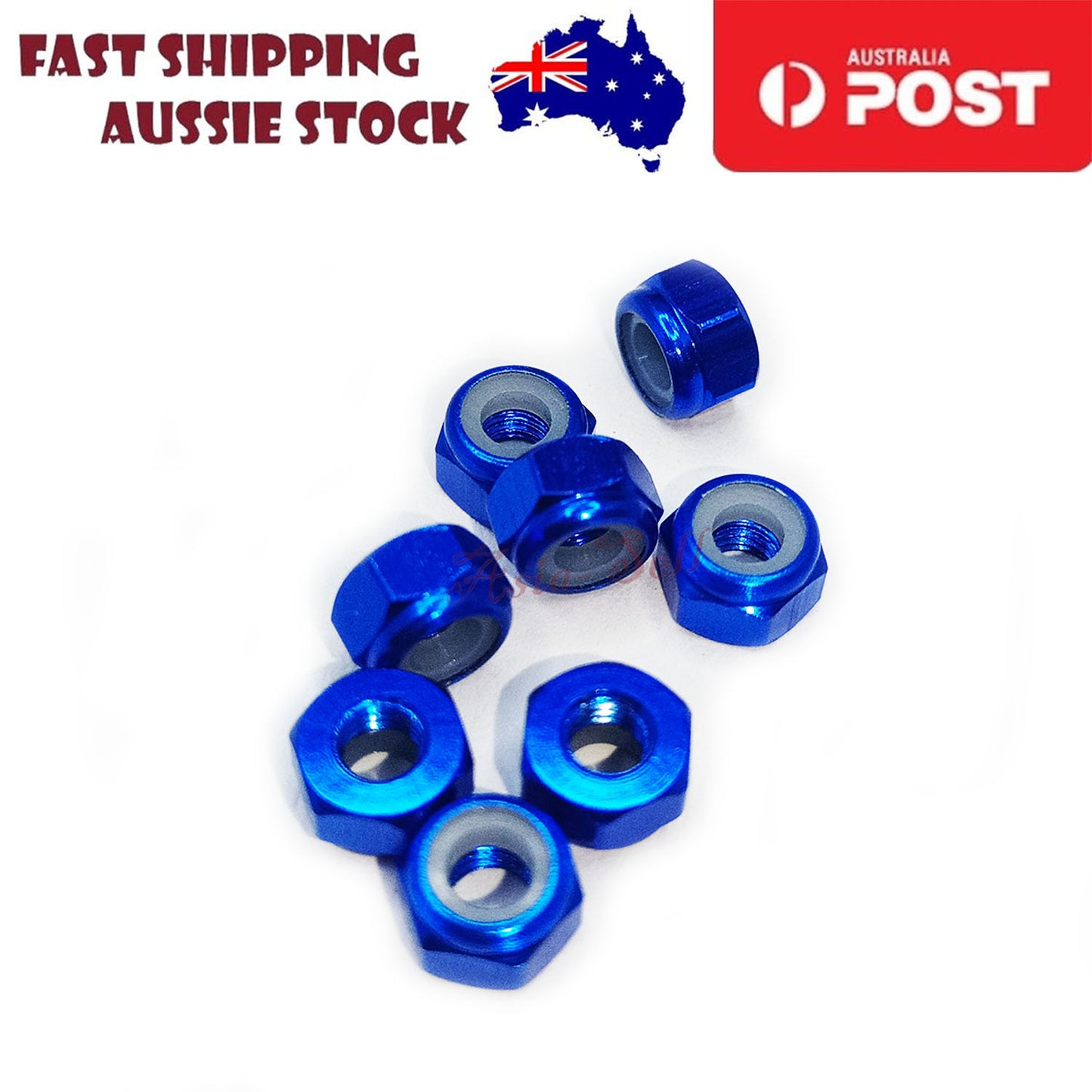 4/8/16pcs 3mm Aluminium Hex Nut with Plastic Insert Anti-Slip CNC