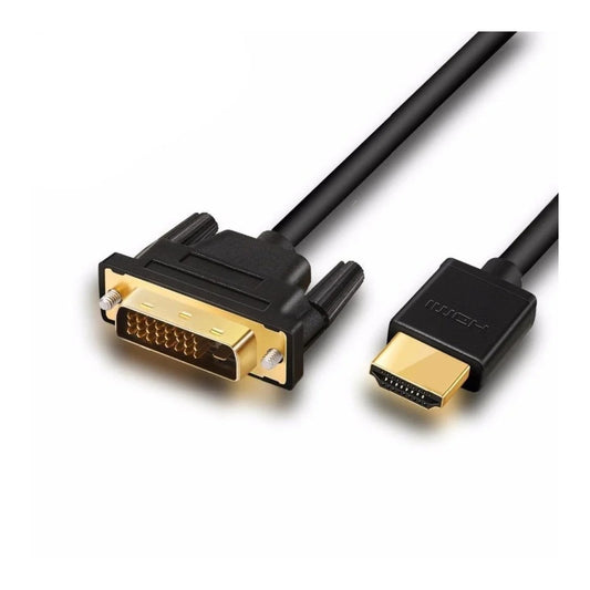 HDMI to DVI Cable 24+1 Pin Adaptor 4K Bi-Directional Male to HDMI Male Converter - 0.5m - Asia Sell