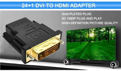 HDMI to DVI Cable 24+1 Pin Adaptor 4K Bi-Directional Male to HDMI Male Converter - Adapter - Asia Sell