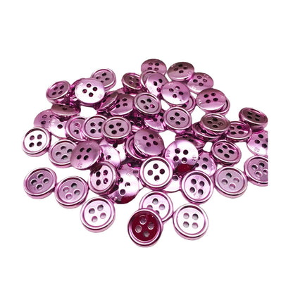 10/50/100pcs 13mm Plastic Shiny Metallic Round 4 Holes Shirt Flatback Buttons DIY Sewing Accessories Silver Gold Brass