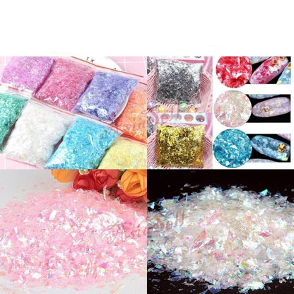 Holographic Nail Decoration Flakes Glitter DIY Nail Art 3D Sequin - White - Asia Sell