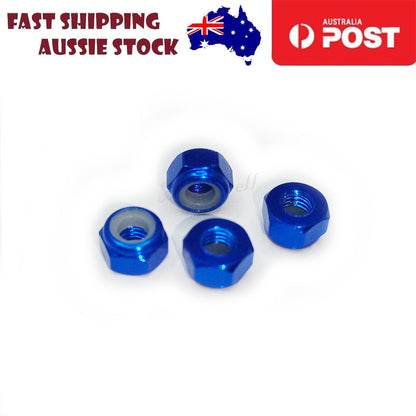 4/8/16pcs 3mm Aluminium Hex Nut with Plastic Insert Anti-Slip CNC
