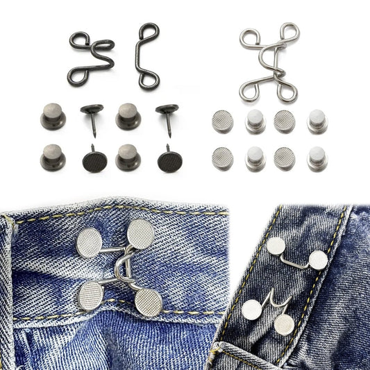 Jeans Pants Waist Buckle Hook Snap Button Clip Clasp Removable Detachable Clothing Sewing Tool - 27mm Black - Asia Sell