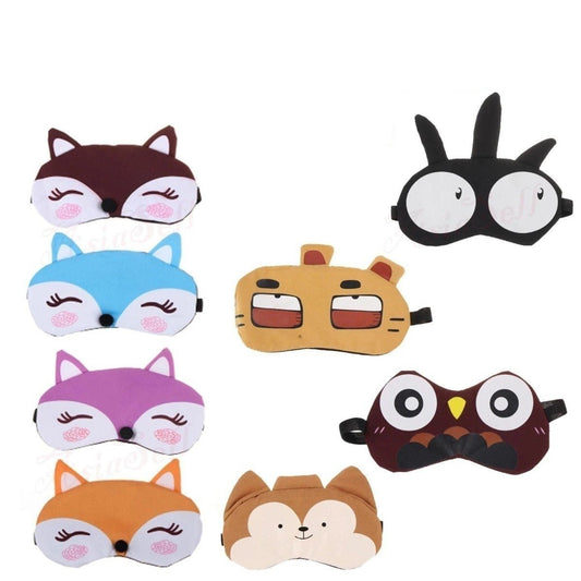 Korean Cartoon Fox 3D Sleep Mask Sleeping Eye Mask Soft Padded Travel Mask Shade Mask - Light Blue - Asia Sell